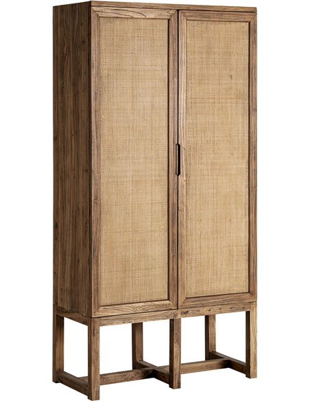 Armoire contemporaine en bois d’orme finition marron marbré