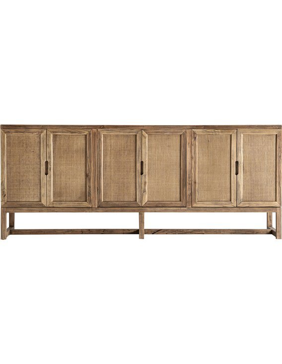 buffet contemporain bois d’orme marron élégant salle à manger