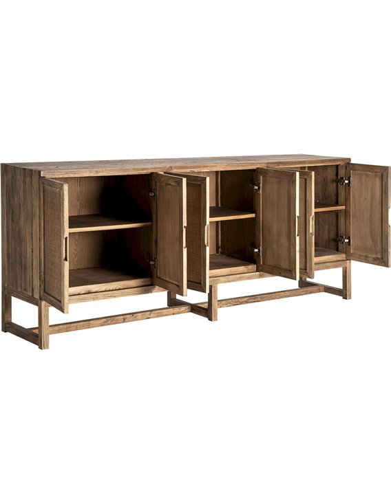 buffet contemporain marron en bois d’orme décor raffiné