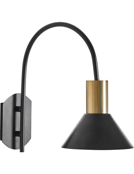 applique murale design art déco en fer noir vieilli élégance