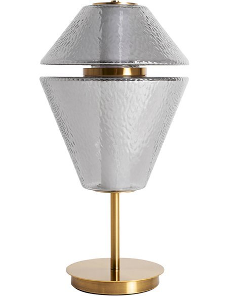 lampe de table en cristal translucide pour décoration vintage