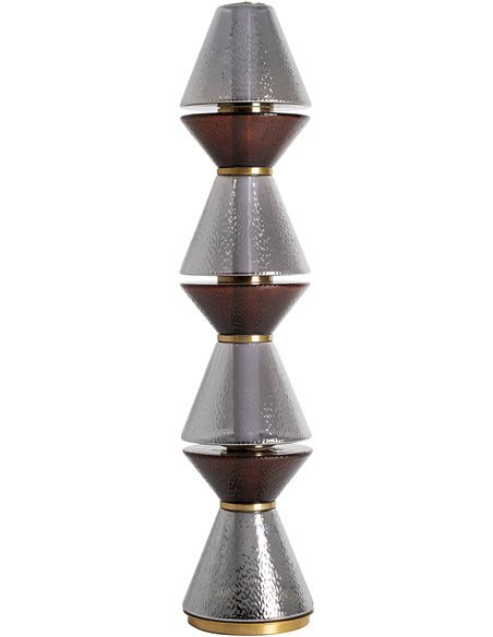 lampe de sol cristal gris style vintage élégant