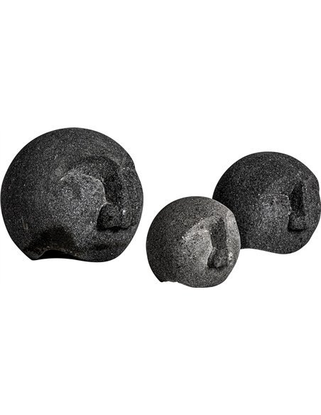 sculpture décorative noire en pierre naturelle tendance