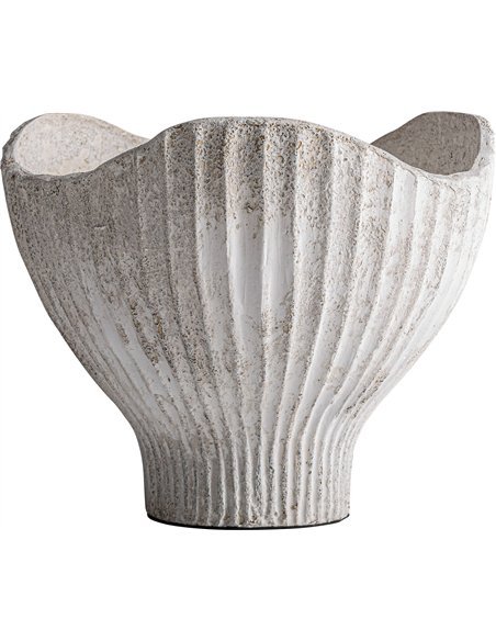 centre de table contemporain en terre cuite blanc cassé élégant