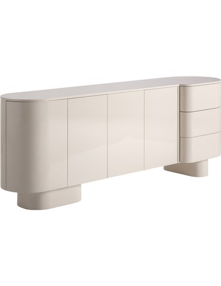 Buffet contemporain blanc cassé style épuré en bois MDF