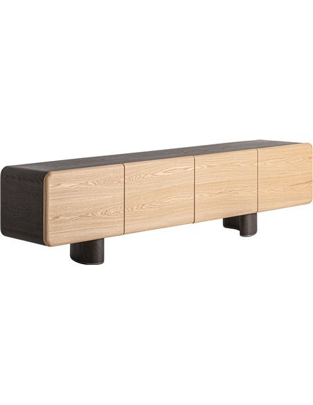 meuble tv salon moderne finition brillante bois laneo