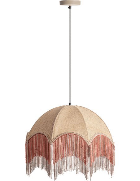 suspension élégante en jute naturel pour salon