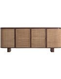 buffet salon nordique bois de manguier marron marbré