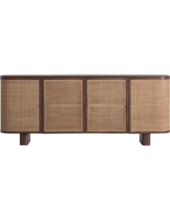 buffet salon nordique bois de manguier marron marbré