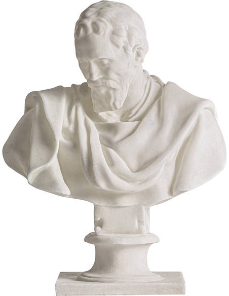 sculpture contemporaine buste blanc effet vieilli