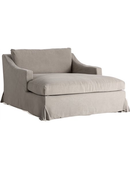 Chaise longue contemporaine en lin gris confort et élégance