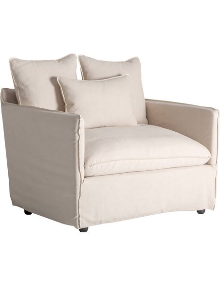 fauteuil contemporain lin beige salon élégant confort