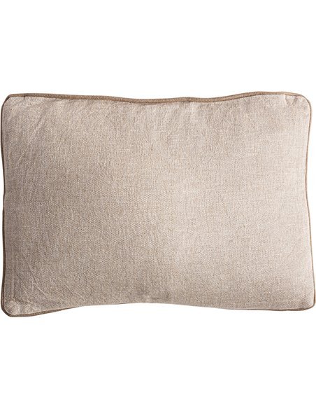 Coussin décoratif en lin et jute beige style classique élégant
