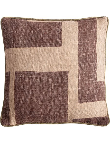 coussin jute beige décoration salon chic