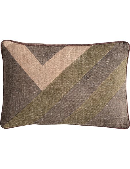 Coussin beige en jute style classique pour décoration salon chic