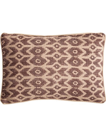 Coussin jute beige style classique pour salon élégant