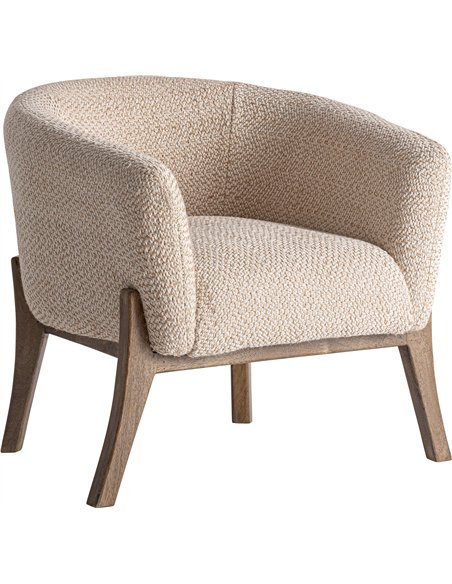 Fauteuil contemporain en jute blanc cassé finition naturelle