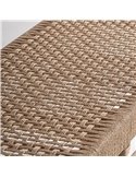 assise en bois de teck marron finition vieilli chic