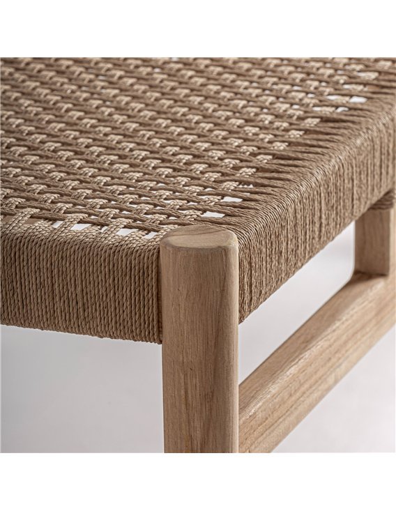 banc salon teck vieilli ambiance chaleureuse