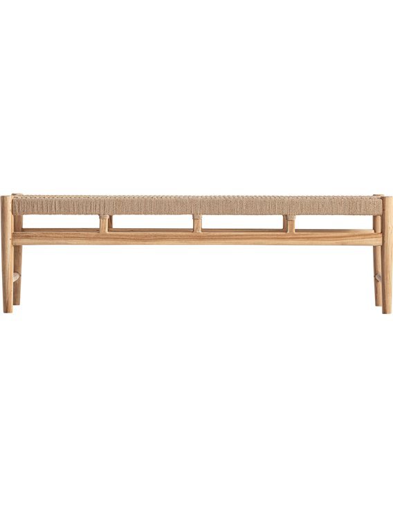 siège en teck marron finition vintage style classique