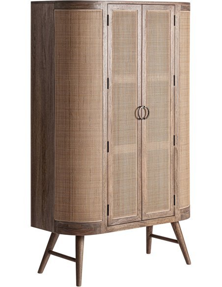 armoire nordique marron vieilli en bois massif