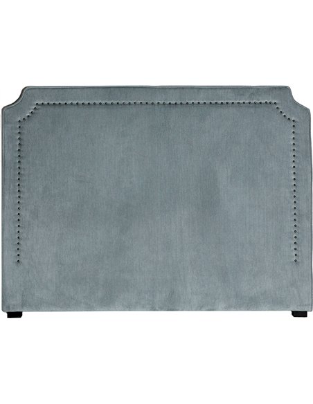 tête de lit provençale élégante en velours bleu pétrole