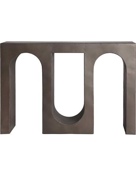 console contemporaine en fer gris élégance pour salon