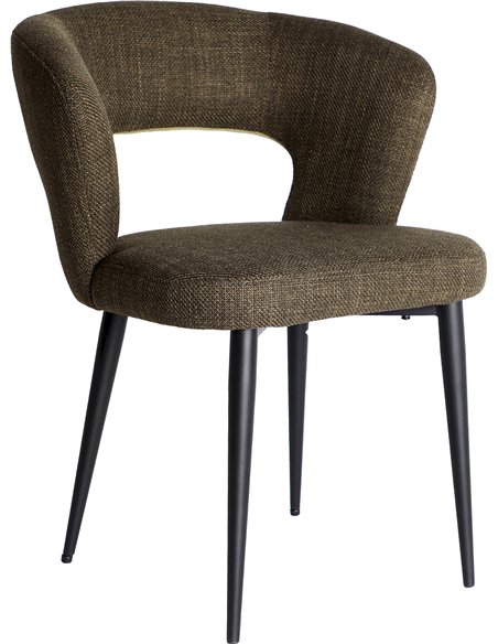 chaise verte en polyester et bois style contemporain chic