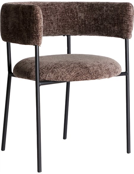 fauteuil design en polyester marron et bois noir