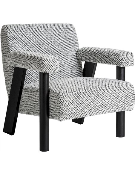 fauteuil art déco bouclé gris design élégant pour salon