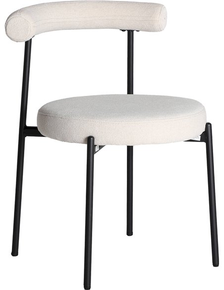 chaise déco vintage polyester blanc pour salon moderne