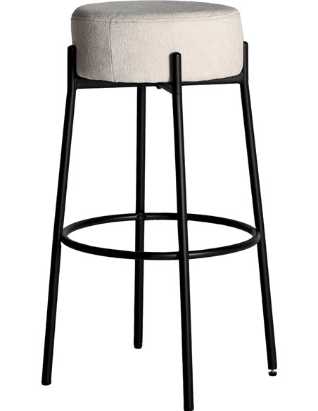 tabouret déco vintage style industriel blanc noir