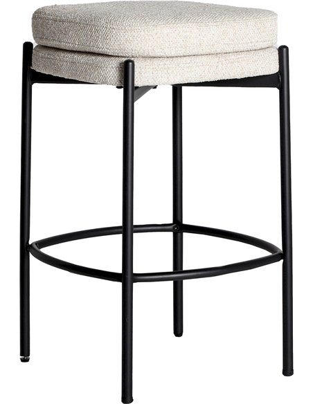 Tabouret haut vintage beige et noir style industriel élégant