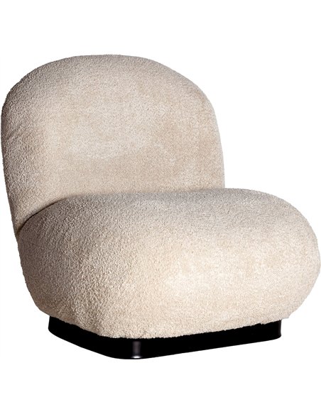 fauteuil art déco en bouclé beige pour décoration élégante
