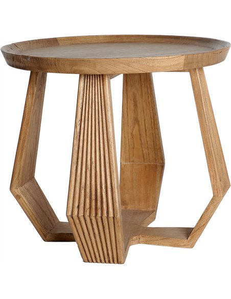 meuble table basse carrée esprit colonial en bois