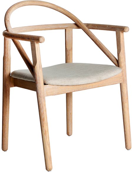 chaise design contemporain en bois d’orme et lin chic