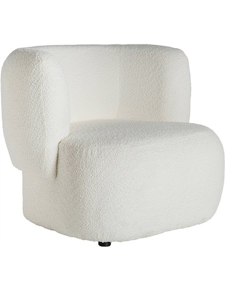 fauteuil bouclé art déco blanc élégant pour salon contemporain