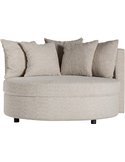 canapé rond art déco bouclé beige design élégant