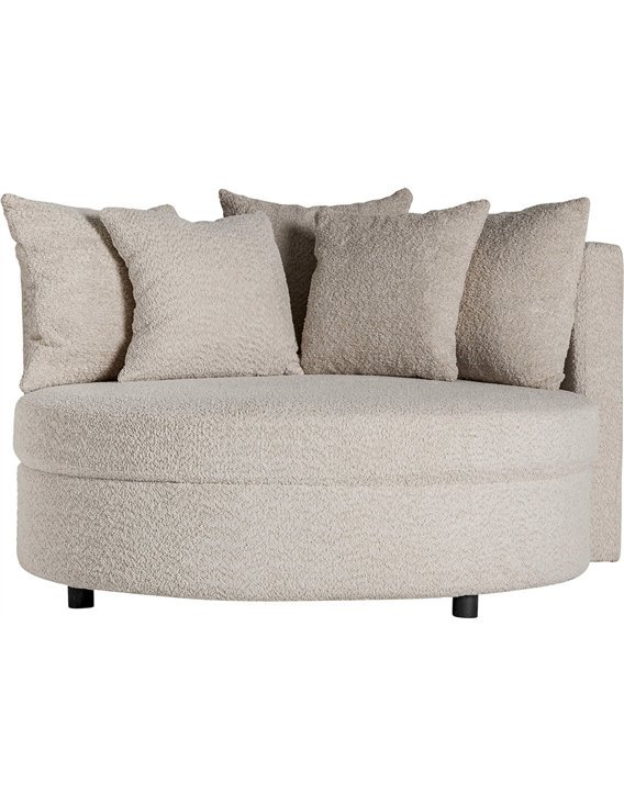 canapé rond art déco bouclé beige design élégant