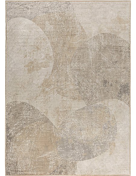 Tapis décoratif classique en viscose beige pour maison