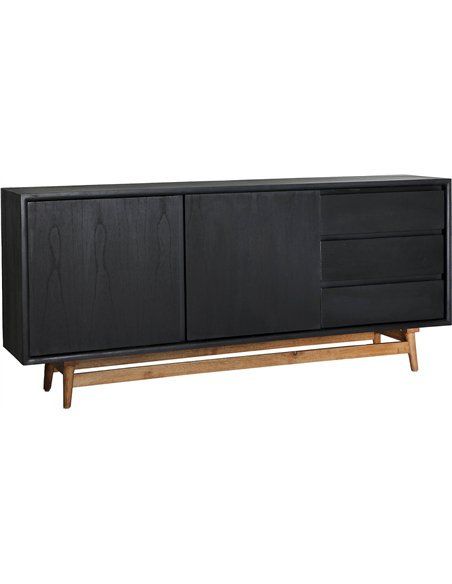 buffet salle à manger scandinave bois noir et brun