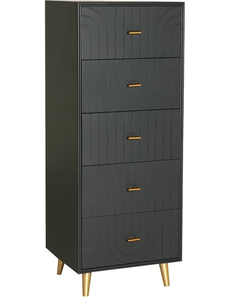 commode sinfonier design bois gris doré raffiné