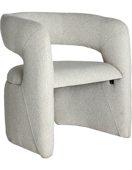 fauteuil shabby chic beige bois eucalyptus élégant