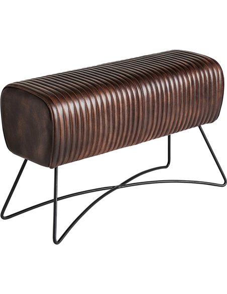 tabouret cuir marron style industriel Gladys