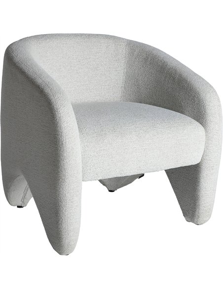 Fauteuil art déco en polyester blanc finition élégante et confortable