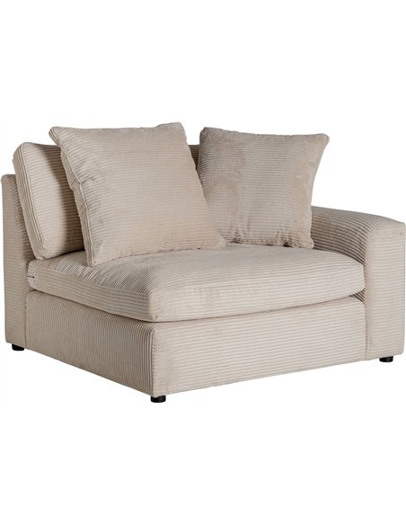 canapé d’angle cosy crème et bois pour salon contemporain