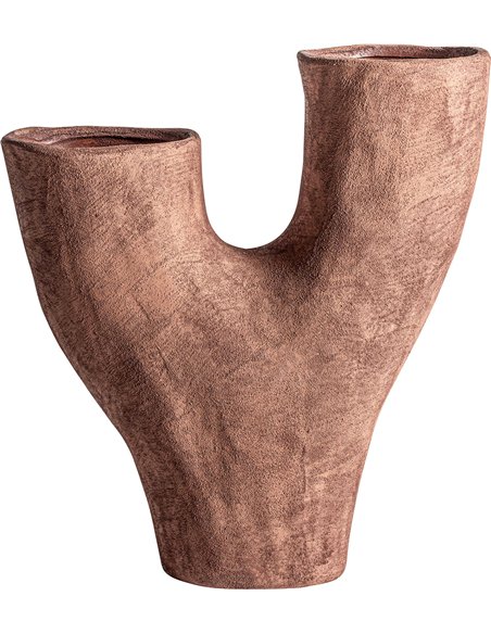 Vase décoratif contemporain en céramique brune élégant