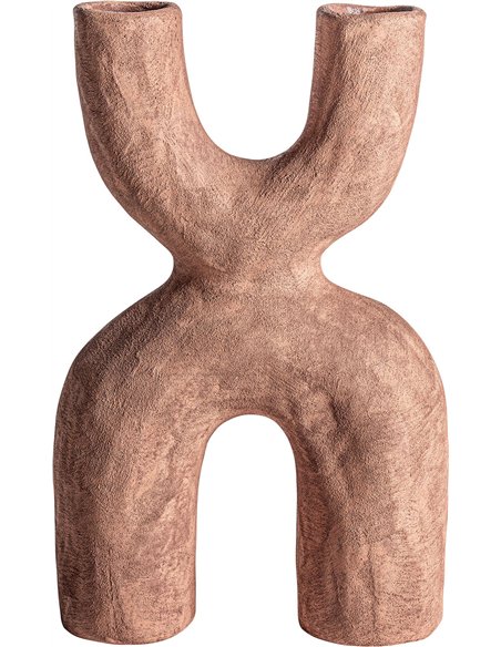 Vase contemporain céramique brune design élégant à poser