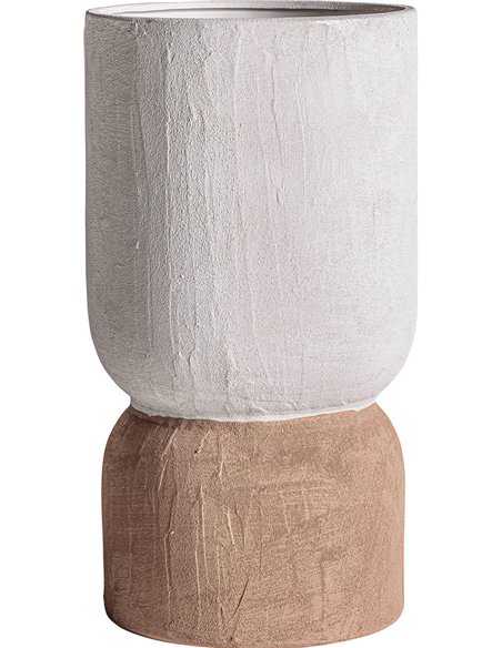 Vase contemporain en céramique marron décoration salon élégant