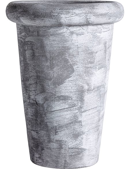 Vase design rond en céramique grise pour décoration élégante